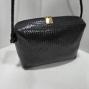 CEM - Woven Leather Crossbody Bag in Black